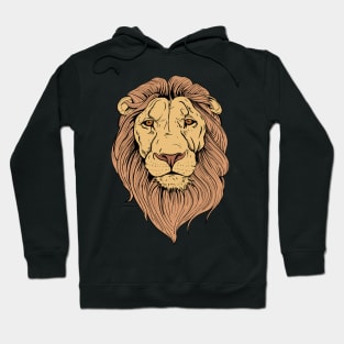 Lion Head with brown fur, majestic face and mane Hoodie